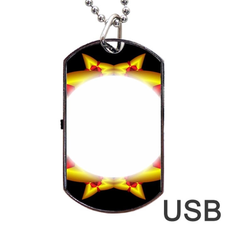 Circle Fractal Frame Dog Tag USB Flash (One Side)