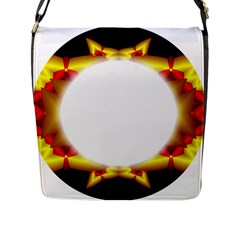 Circle Fractal Frame Flap Messenger Bag (L) 