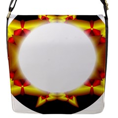 Circle Fractal Frame Flap Messenger Bag (S)