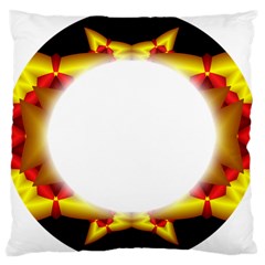 Circle Fractal Frame Large Flano Cushion Case (one Side) by Simbadda