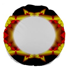 Circle Fractal Frame Large 18  Premium Flano Round Cushions by Simbadda