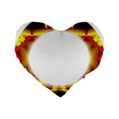 Circle Fractal Frame Standard 16  Premium Flano Heart Shape Cushions by Simbadda