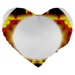 Circle Fractal Frame Large 19  Premium Flano Heart Shape Cushions by Simbadda