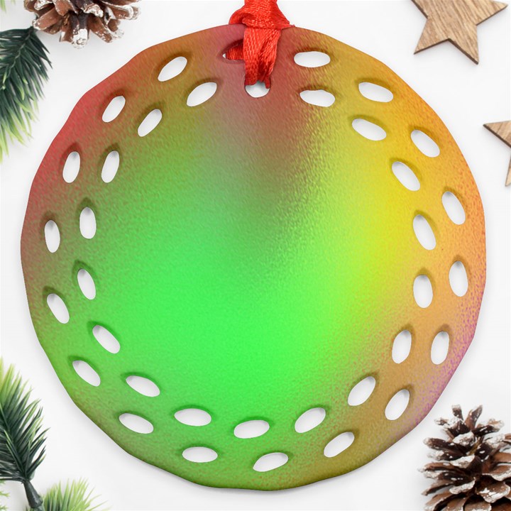 November Blurry Brilliant Colors Ornament (Round Filigree)