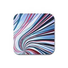 Wavy Stripes Background Rubber Square Coaster (4 Pack)  by Simbadda