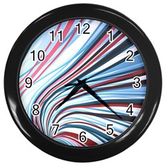 Wavy Stripes Background Wall Clocks (black) by Simbadda