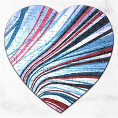 Wavy Stripes Background Jigsaw Puzzle (heart) by Simbadda