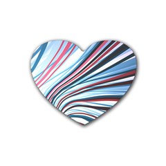 Wavy Stripes Background Heart Coaster (4 Pack)  by Simbadda