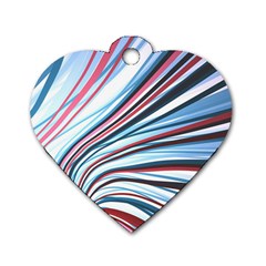 Wavy Stripes Background Dog Tag Heart (one Side) by Simbadda