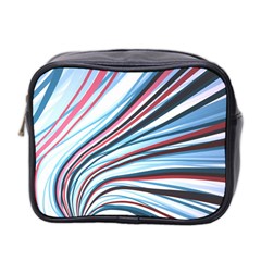 Wavy Stripes Background Mini Toiletries Bag 2-side