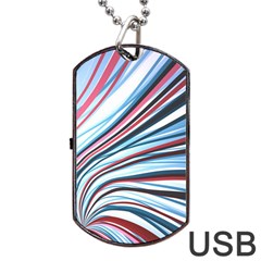 Wavy Stripes Background Dog Tag Usb Flash (two Sides) by Simbadda