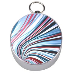 Wavy Stripes Background Silver Compasses by Simbadda