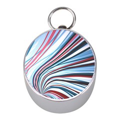 Wavy Stripes Background Mini Silver Compasses by Simbadda