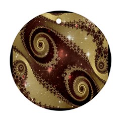 Space Fractal Abstraction Digital Computer Graphic Ornament (round) by Simbadda