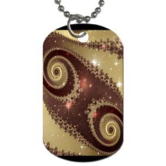 Space Fractal Abstraction Digital Computer Graphic Dog Tag (one Side) by Simbadda