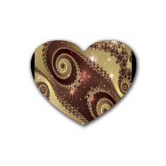 Space Fractal Abstraction Digital Computer Graphic Heart Coaster (4 Pack)  by Simbadda