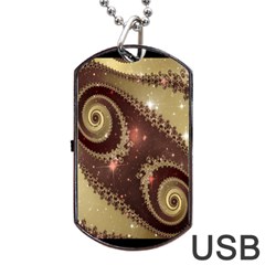 Space Fractal Abstraction Digital Computer Graphic Dog Tag Usb Flash (two Sides) by Simbadda