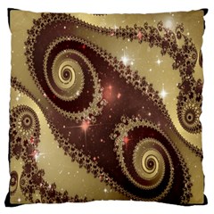 Space Fractal Abstraction Digital Computer Graphic Large Cushion Case (two Sides) by Simbadda