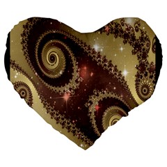 Space Fractal Abstraction Digital Computer Graphic Large 19  Premium Heart Shape Cushions