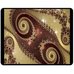 Space Fractal Abstraction Digital Computer Graphic Double Sided Fleece Blanket (medium)  by Simbadda