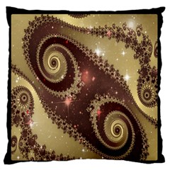 Space Fractal Abstraction Digital Computer Graphic Large Flano Cushion Case (two Sides) by Simbadda