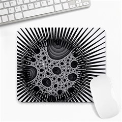 Fractal Background Black Manga Rays Large Mousepads by Simbadda