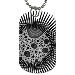 Fractal Background Black Manga Rays Dog Tag (one Side) by Simbadda