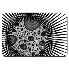 Fractal Background Black Manga Rays Large Doormat  by Simbadda