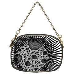 Fractal Background Black Manga Rays Chain Purses (one Side)  by Simbadda