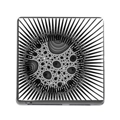 Fractal Background Black Manga Rays Memory Card Reader (square) by Simbadda