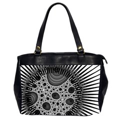 Fractal Background Black Manga Rays Office Handbags (2 Sides)  by Simbadda