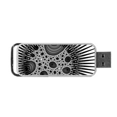 Fractal Background Black Manga Rays Portable Usb Flash (two Sides) by Simbadda