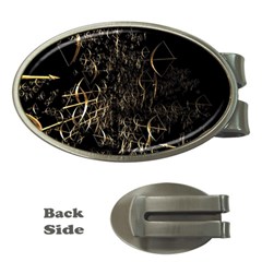 Golden Bows And Arrows On Black Money Clips (oval)  by Simbadda