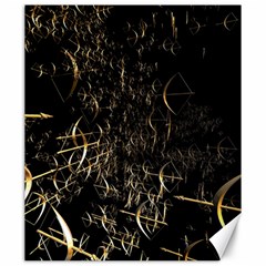 Golden Bows And Arrows On Black Canvas 20  X 24   by Simbadda