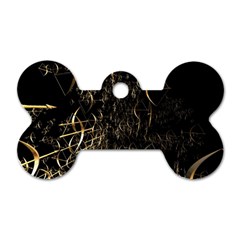 Golden Bows And Arrows On Black Dog Tag Bone (one Side) by Simbadda