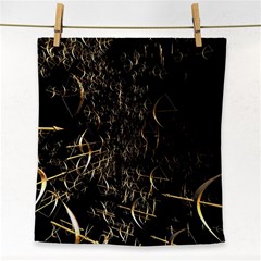 Golden Bows And Arrows On Black Face Towel by Simbadda