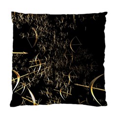 Golden Bows And Arrows On Black Standard Cushion Case (one Side) by Simbadda