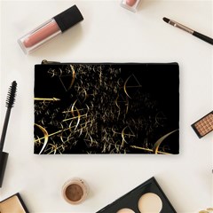 Golden Bows And Arrows On Black Cosmetic Bag (medium)  by Simbadda