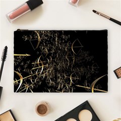 Golden Bows And Arrows On Black Cosmetic Bag (large)  by Simbadda