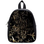 Golden Bows And Arrows On Black School Bags (Small)  Front