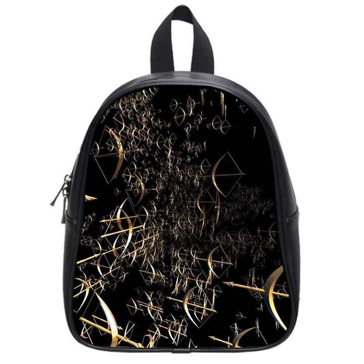 Golden Bows And Arrows On Black School Bags (Small) 