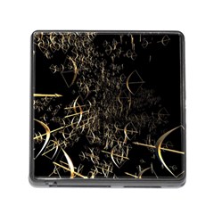 Golden Bows And Arrows On Black Memory Card Reader (square)