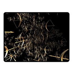 Golden Bows And Arrows On Black Fleece Blanket (small) by Simbadda