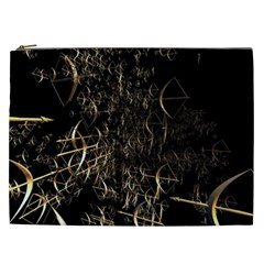 Golden Bows And Arrows On Black Cosmetic Bag (xxl)  by Simbadda