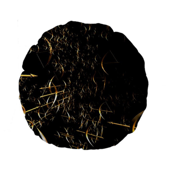 Golden Bows And Arrows On Black Standard 15  Premium Round Cushions