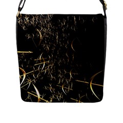 Golden Bows And Arrows On Black Flap Messenger Bag (l)  by Simbadda