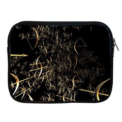 Golden Bows And Arrows On Black Apple Ipad 2/3/4 Zipper Cases by Simbadda