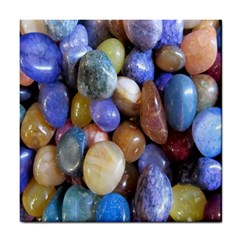 Rock Tumbler Used To Polish A Collection Of Small Colorful Pebbles Tile Coasters by Simbadda