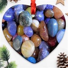 Rock Tumbler Used To Polish A Collection Of Small Colorful Pebbles Ornament (heart) by Simbadda