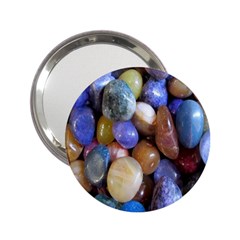 Rock Tumbler Used To Polish A Collection Of Small Colorful Pebbles 2 25  Handbag Mirrors by Simbadda